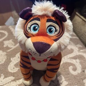 Plush Tiger Toy with Orange and Cream Fur